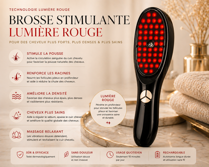 Lumina Hair - Brosse LED stimulantes pour cheveux plus denses